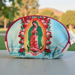 Virgen de Guadalupe Zippered Makeup Cosmetic Pouch 8x6 Travel Bag NWT